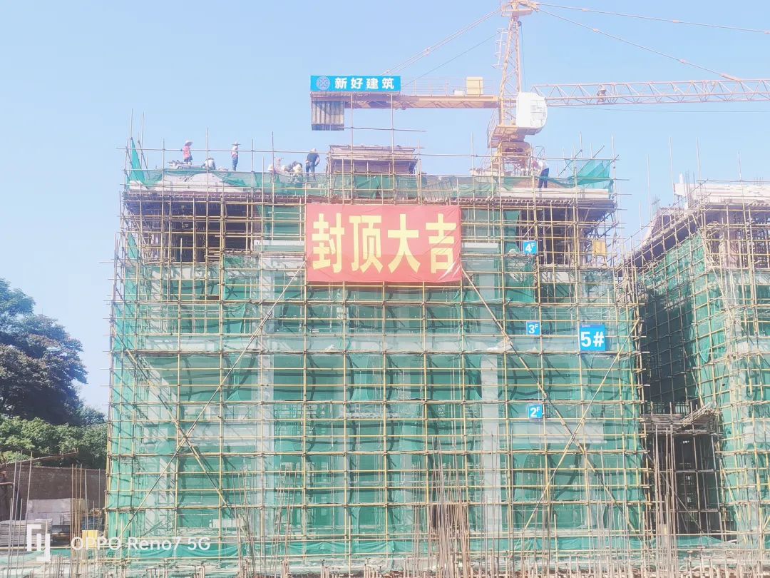 喜報！中隱紫云臺項目一期5棟榮耀封頂，新好建筑再譜華章